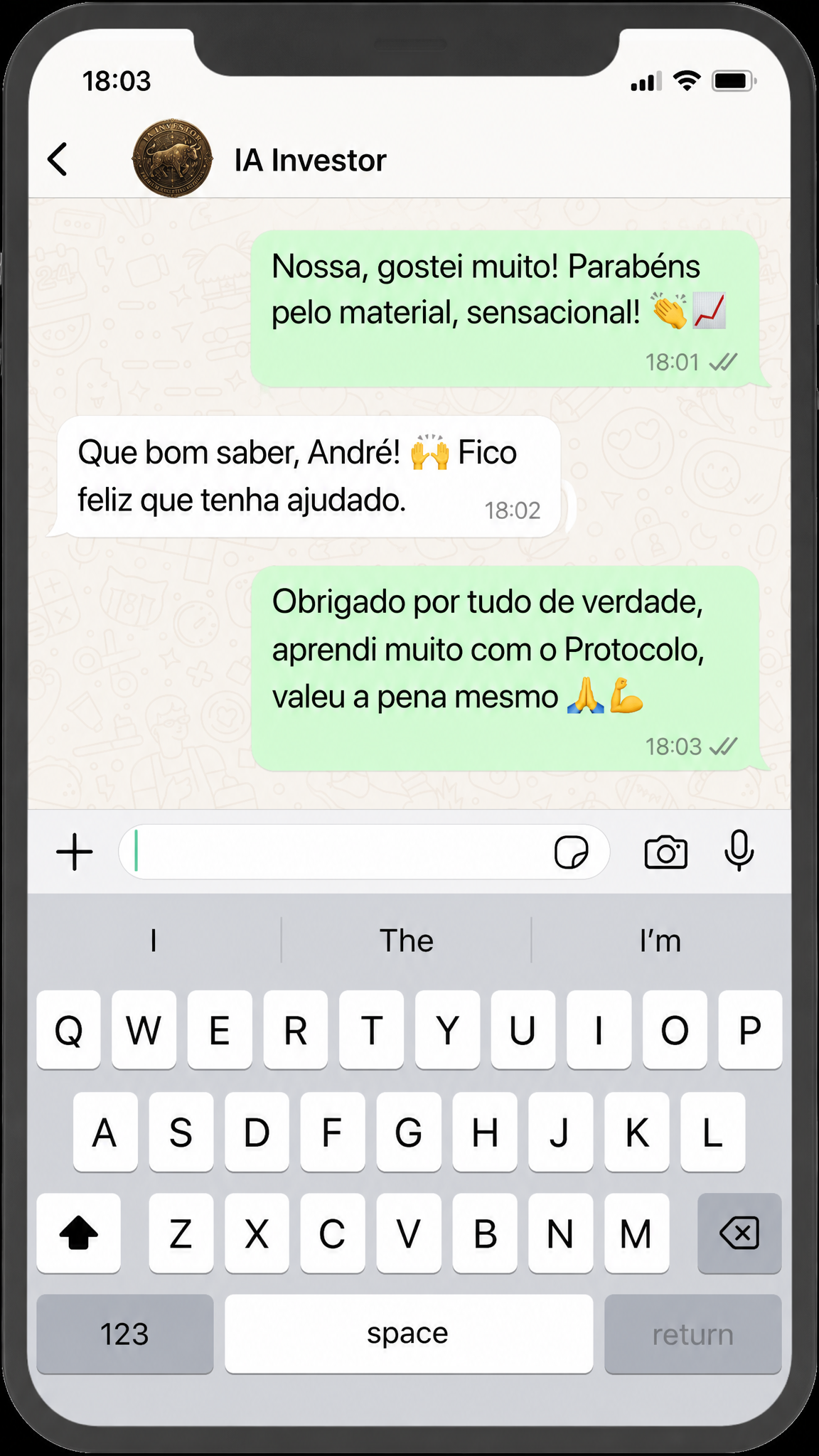 Depoimento de André sobre o Protocolo IA Investor