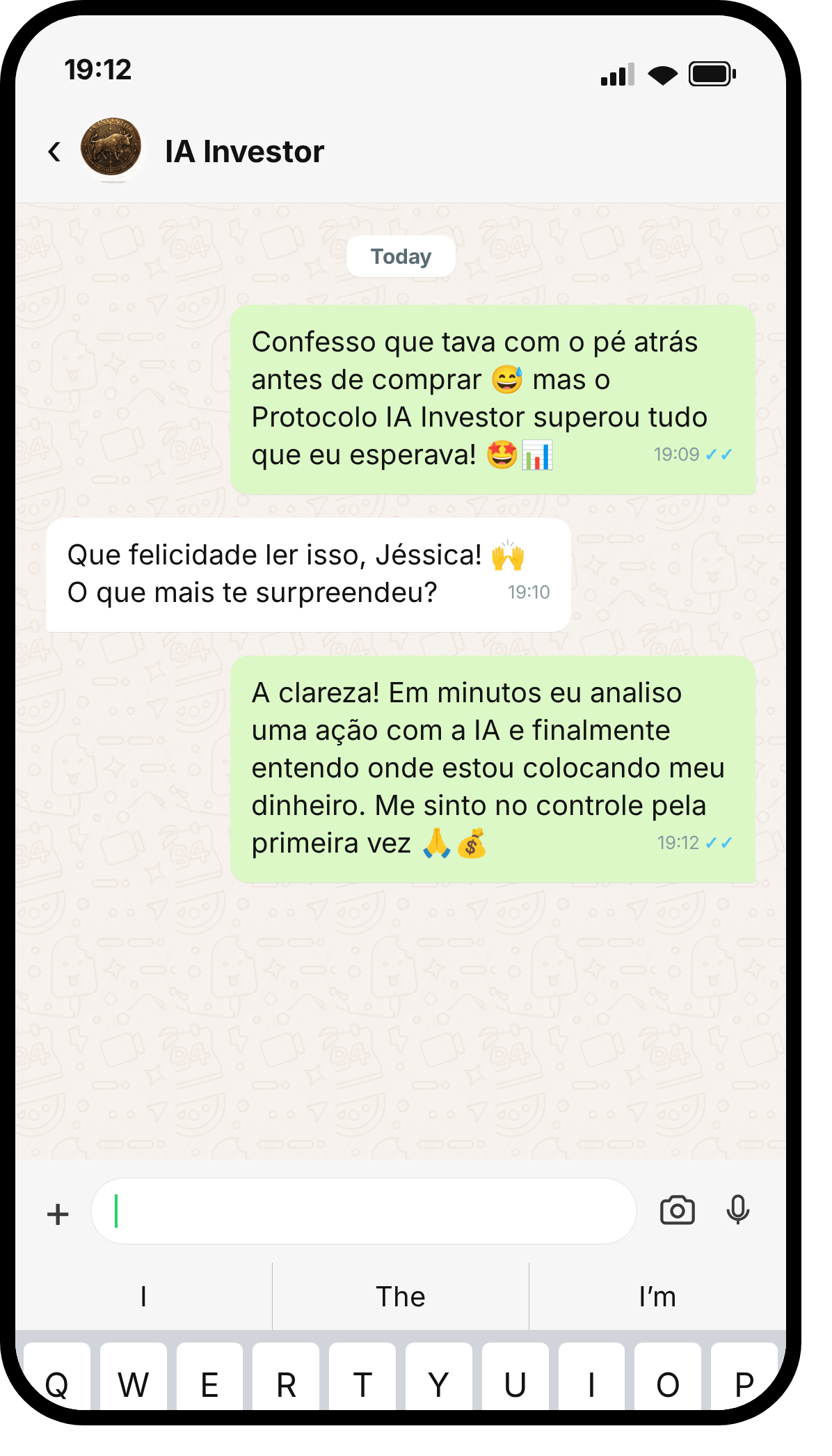 Depoimento de Jéssica sobre o Protocolo IA Investor