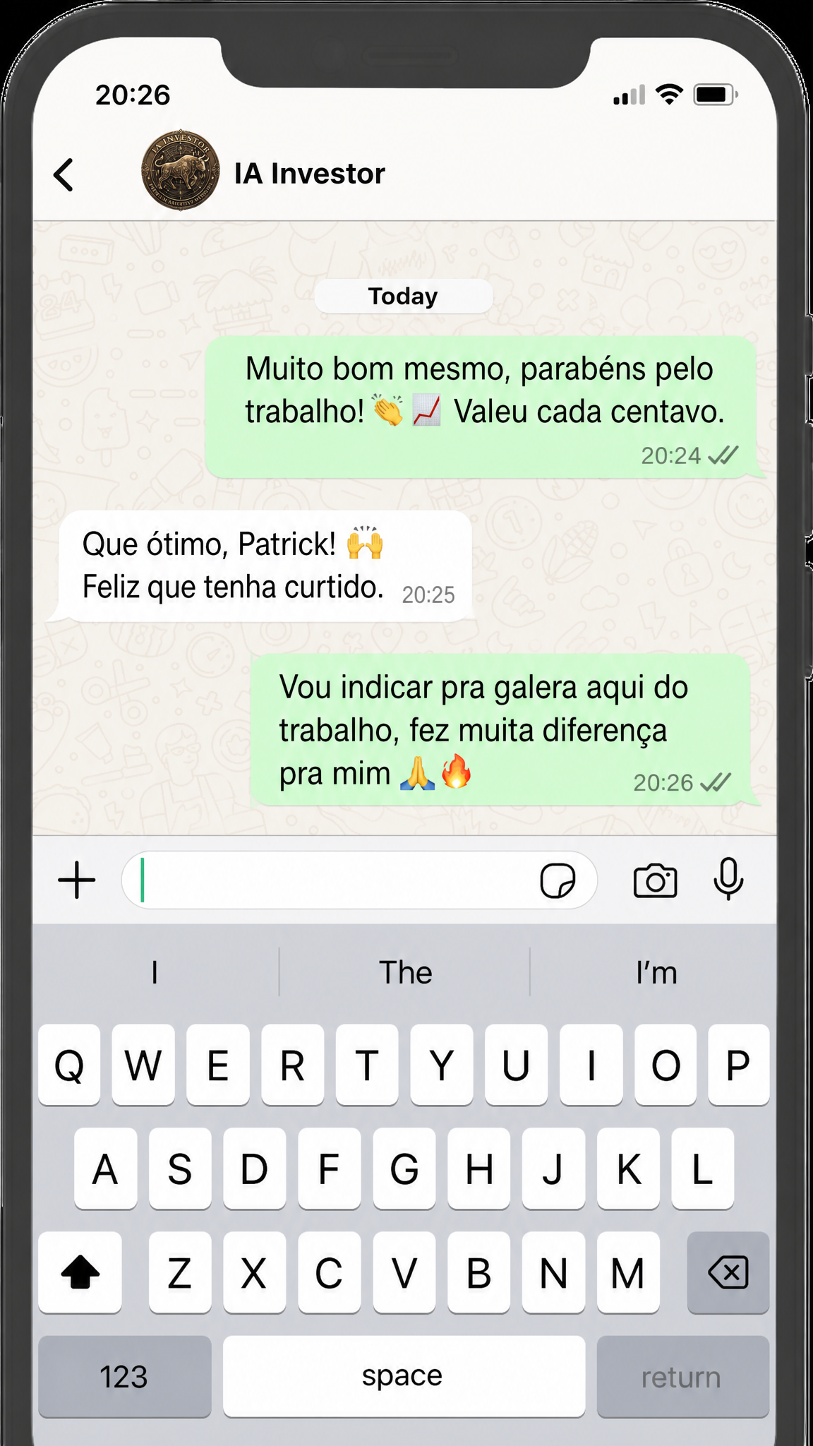 Depoimento de Patrick sobre o Protocolo IA Investor